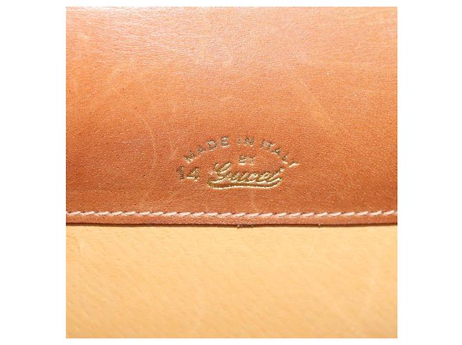 GUCCI Schultertasche aus Canvas Leder Braun Gold Auth ep9840 Golden - Ansicht 11