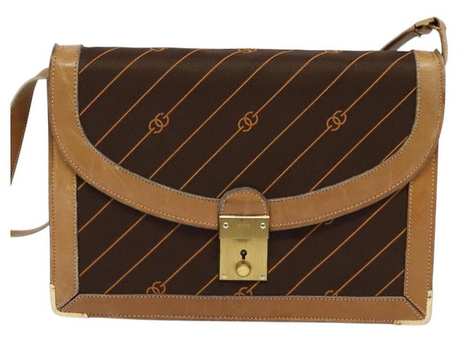 GUCCI Schultertasche aus Canvas Leder Braun Gold Auth ep9840 Golden - Ansicht 13