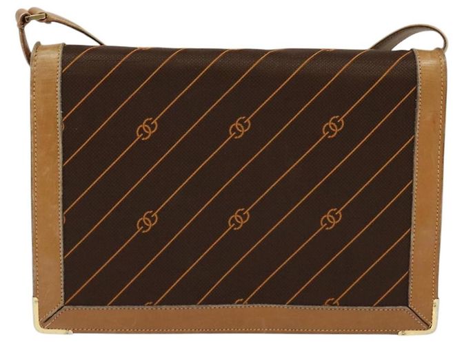 GUCCI Schultertasche aus Canvas Leder Braun Gold Auth ep9840 Golden - Ansicht 2