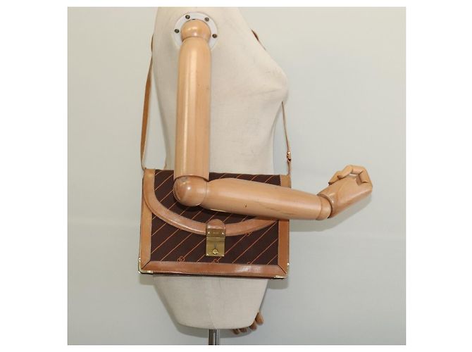 GUCCI Schultertasche aus Canvas Leder Braun Gold Auth ep9840 Golden - Ansicht 23