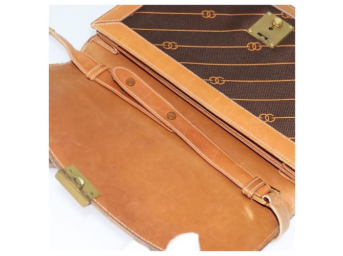 GUCCI Schultertasche aus Canvas Leder Braun Gold Auth ep9840 Golden - Ansicht 9