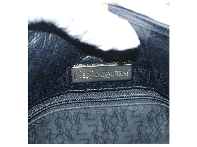 SAINT LAURENT Borsa a Spalla Pelle Nera Oro Auth 132147 Nero D'oro - vista 10