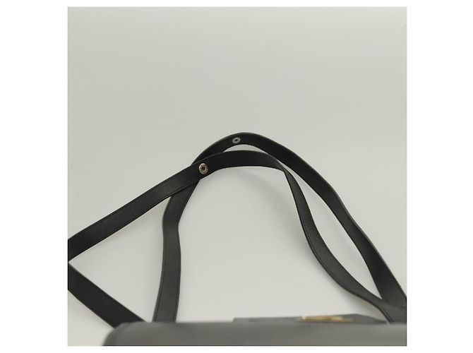 SAINT LAURENT Borsa a Spalla Pelle Nera Oro Auth 132147 Nero D'oro - vista 14