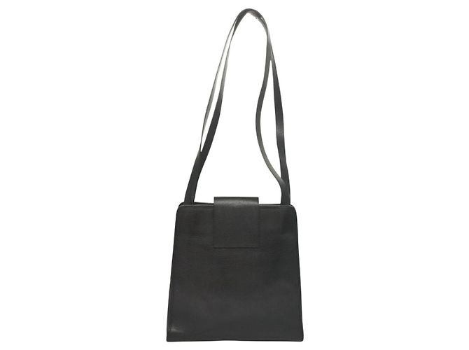 SAINT LAURENT Borsa a Spalla Pelle Nera Oro Auth 132147 Nero D'oro - vista 2