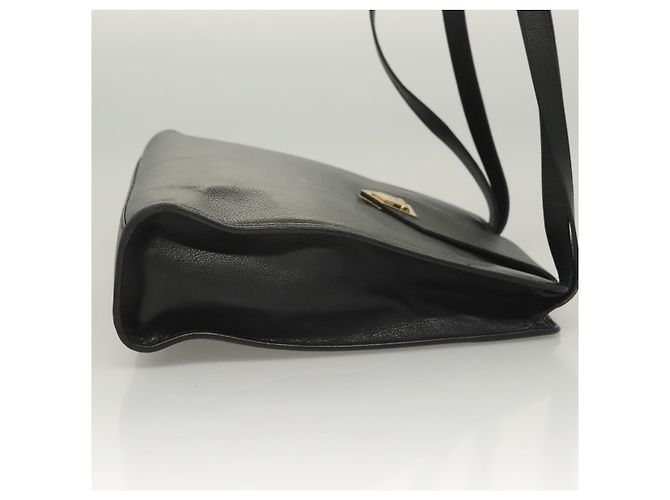 SAINT LAURENT Borsa a Spalla Pelle Nera Oro Auth 132147 Nero D'oro - vista 3