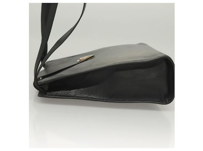SAINT LAURENT Borsa a Spalla Pelle Nera Oro Auth 132147 Nero D'oro - vista 4