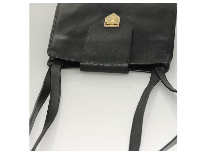 SAINT LAURENT Borsa a Spalla Pelle Nera Oro Auth 132147 Nero D'oro - vista 6
