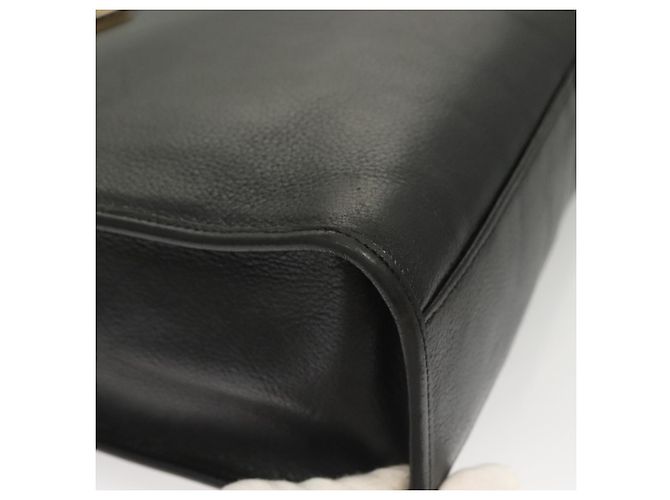 SAINT LAURENT Borsa a Spalla Pelle Nera Oro Auth 132147 Nero D'oro - vista 8