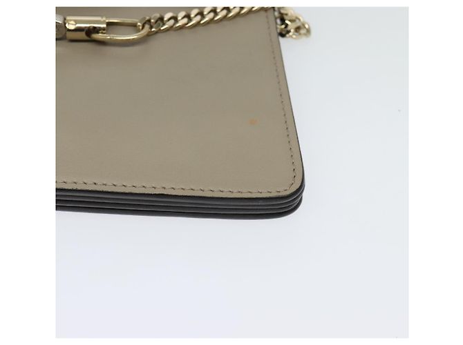 Chloé Borsa a Spalla Chloe Fay in Pelle Scamosciata Oro Grigio Auth gh269 Marrone D'oro - vista 15