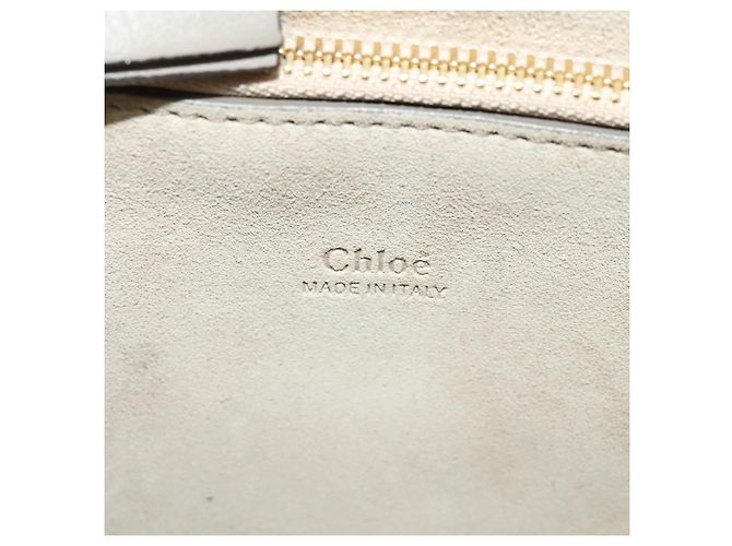 Chloé Borsa a Spalla Chloe Fay in Pelle Scamosciata Oro Grigio Auth gh269 Marrone D'oro - vista 19