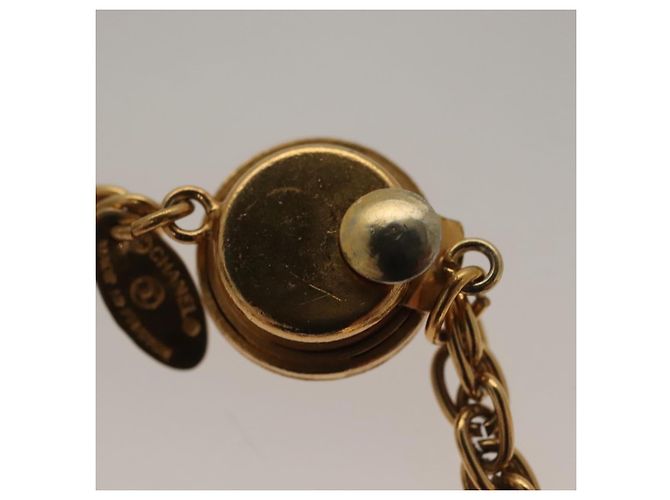 Collana in metallo CHANEL COCO Mark dorata CC Auth BA2608 D'oro - vista 10