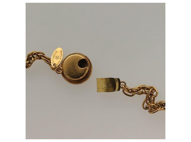 Collana in metallo CHANEL COCO Mark dorata CC Auth BA2608 D'oro - vista 12