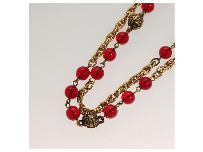 Collana in metallo CHANEL COCO Mark dorata CC Auth BA2608 D'oro - vista 14