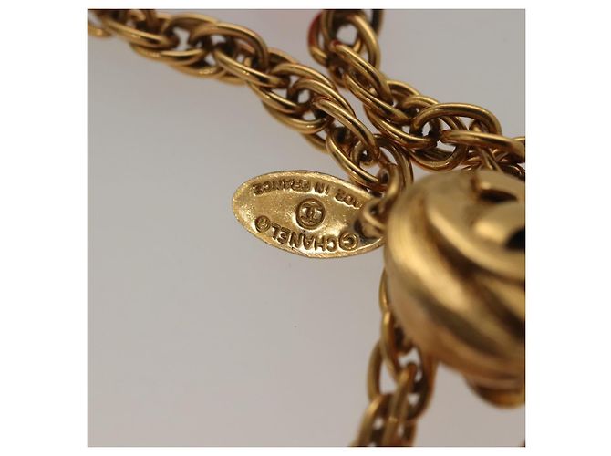 Collana in metallo CHANEL COCO Mark dorata CC Auth BA2608 D'oro - vista 20