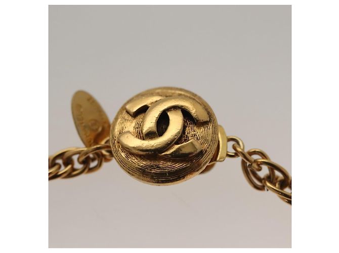 Collana in metallo CHANEL COCO Mark dorata CC Auth BA2608 D'oro - vista 21