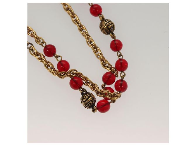 Collana in metallo CHANEL COCO Mark dorata CC Auth BA2608 D'oro - vista 3