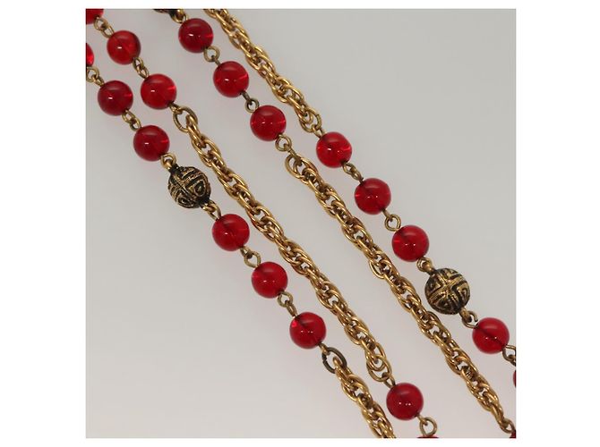 Collana in metallo CHANEL COCO Mark dorata CC Auth BA2608 D'oro - vista 4
