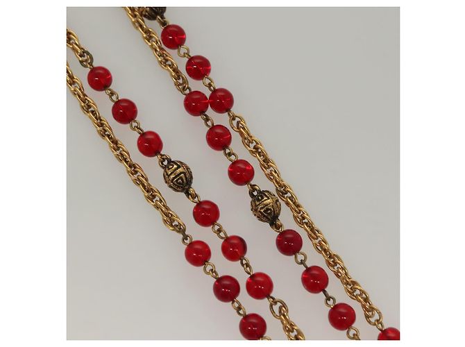 Collana in metallo CHANEL COCO Mark dorata CC Auth BA2608 D'oro - vista 5