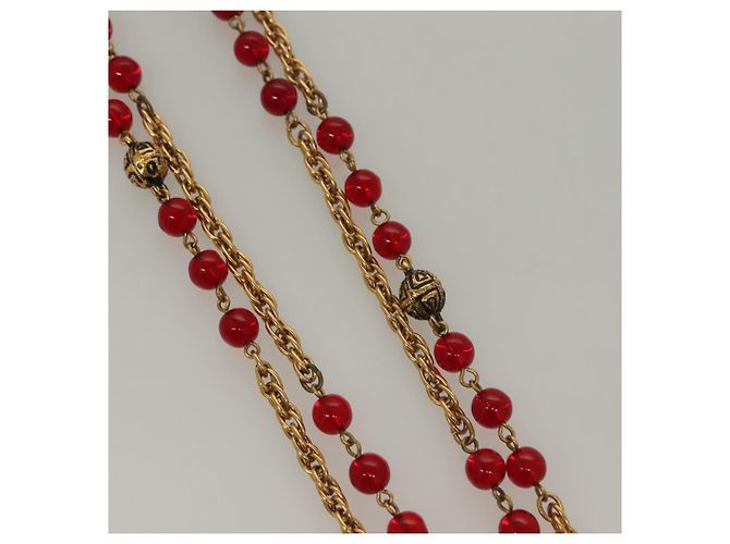 Collana in metallo CHANEL COCO Mark dorata CC Auth BA2608 D'oro - vista 6