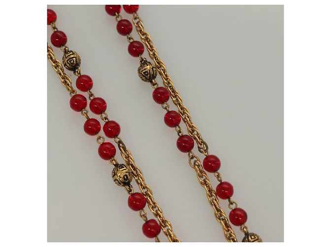 Collana in metallo CHANEL COCO Mark dorata CC Auth BA2608 D'oro - vista 7