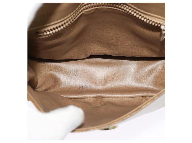 Céline Borsa a Spalla in Tela Macadam CELINE Beige Oro Auth bs27831 D'oro - vista 10