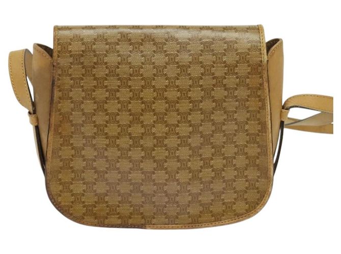 Céline Borsa a Spalla in Tela Macadam CELINE Beige Oro Auth bs27831 D'oro - vista 2