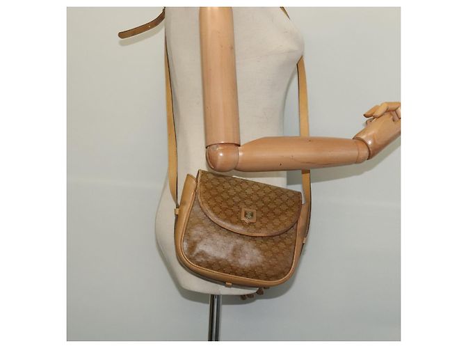 Céline Borsa a Spalla in Tela Macadam CELINE Beige Oro Auth bs27831 D'oro - vista 22