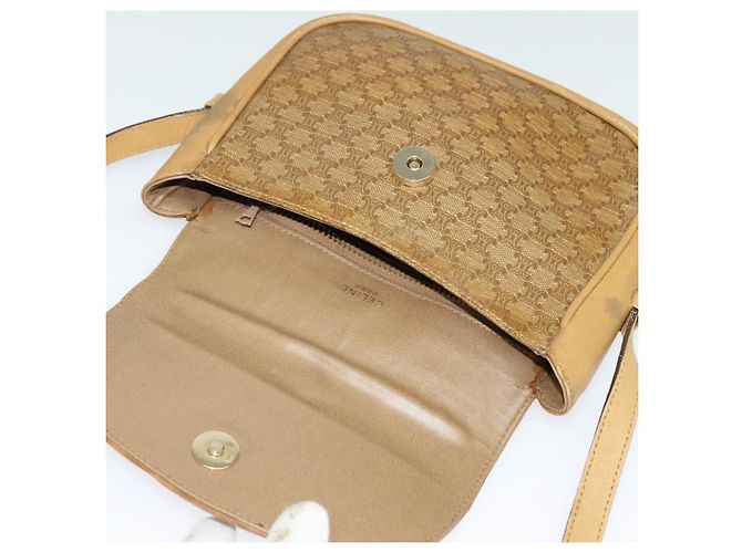 Céline Borsa a Spalla in Tela Macadam CELINE Beige Oro Auth bs27831 D'oro - vista 9