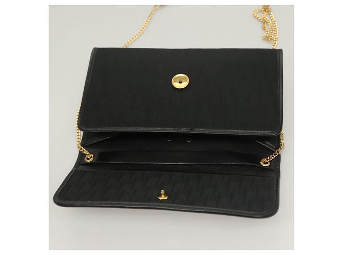 Borsa a spalla in tela Trotter Christian Dior nera e oro Auth bs27815 Nero D'oro - vista 10
