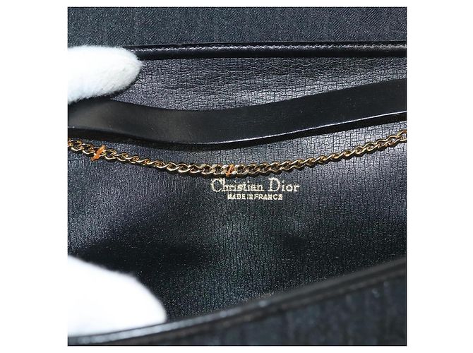 Borsa a spalla in tela Trotter Christian Dior nera e oro Auth bs27815 Nero D'oro - vista 11
