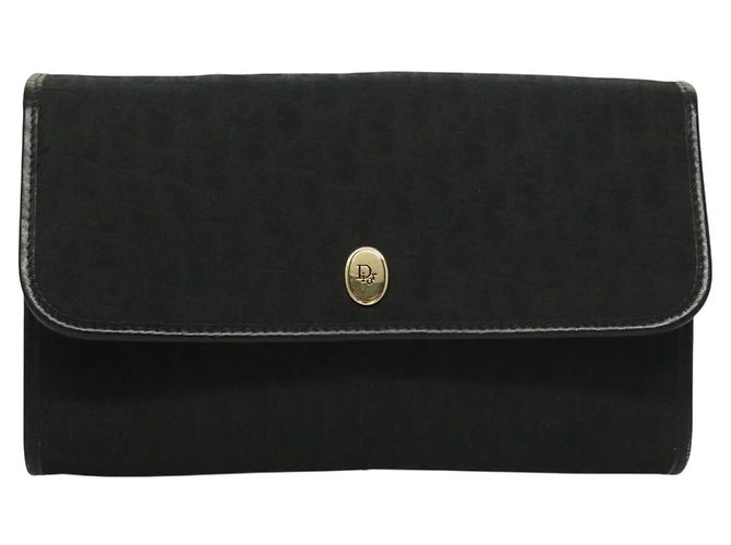 Borsa a spalla in tela Trotter Christian Dior nera e oro Auth bs27815 Nero D'oro - vista 13