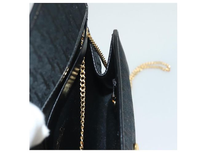 Borsa a spalla in tela Trotter Christian Dior nera e oro Auth bs27815 Nero D'oro - vista 20