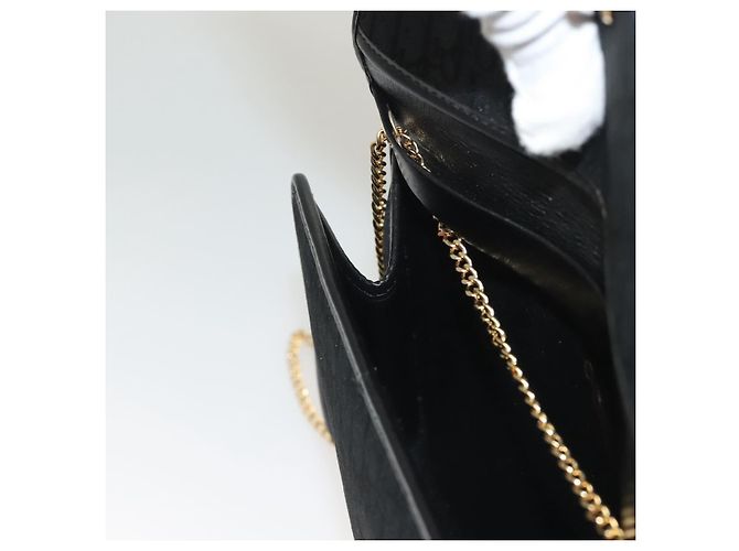 Borsa a spalla in tela Trotter Christian Dior nera e oro Auth bs27815 Nero D'oro - vista 21