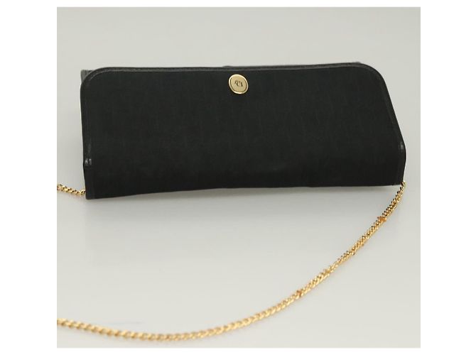 Borsa a spalla in tela Trotter Christian Dior nera e oro Auth bs27815 Nero D'oro - vista 6