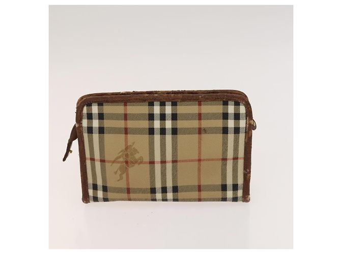 Autre Marque Borsa a Spalla Burberrys Nova Check in Pelle PVC 2 Set Beige Marrone Auth gh436 - vista 11