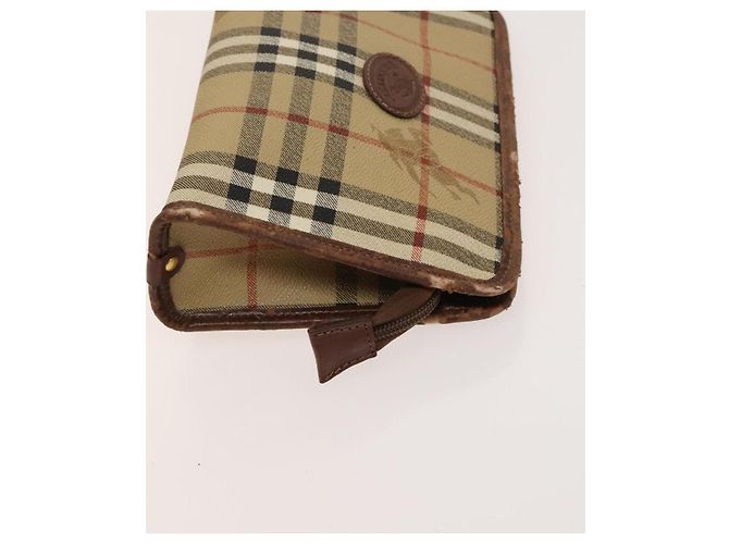 Autre Marque Borsa a Spalla Burberrys Nova Check in Pelle PVC 2 Set Beige Marrone Auth gh436 - vista 12
