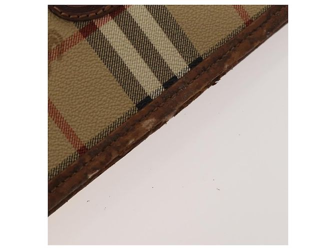 Autre Marque Borsa a Spalla Burberrys Nova Check in Pelle PVC 2 Set Beige Marrone Auth gh436 - vista 16