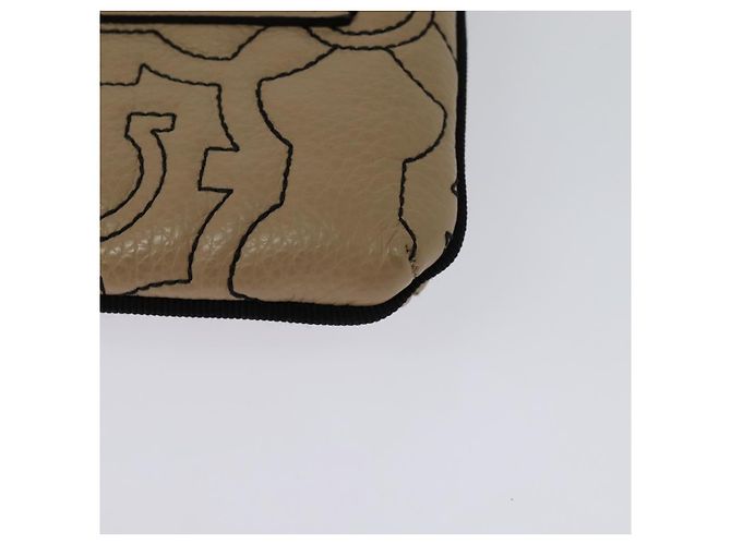 Borsa a Spalla Gancini in Pelle Beige Oro Auth 131785 di Salvatore Ferragamo - vista 16