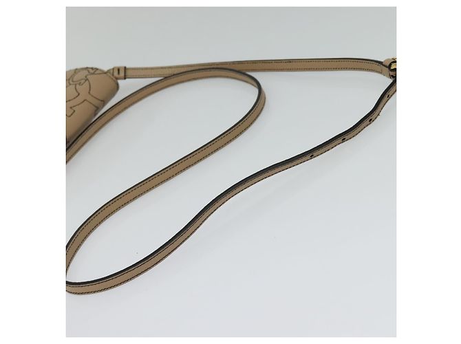 Borsa a Spalla Gancini in Pelle Beige Oro Auth 131785 di Salvatore Ferragamo - vista 7
