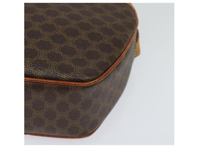 Céline Borsa a Spalla in Tela Macadam CELINE in Pelle PVC Marrone Oro Auth gh248 D'oro - vista 14