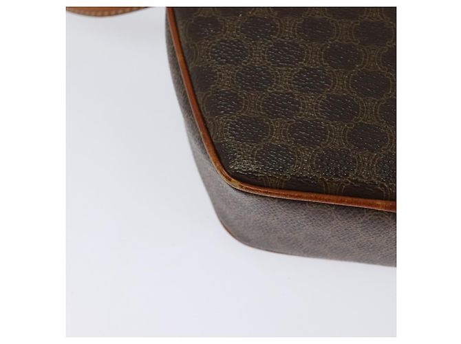 Céline Borsa a Spalla in Tela Macadam CELINE in Pelle PVC Marrone Oro Auth gh248 D'oro - vista 15