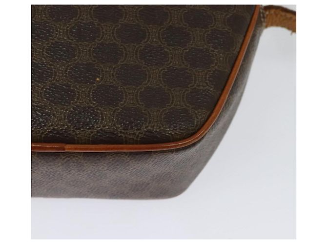 Céline Borsa a Spalla in Tela Macadam CELINE in Pelle PVC Marrone Oro Auth gh248 D'oro - vista 16