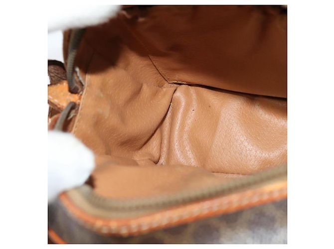 Céline Borsa a Spalla in Tela Macadam CELINE in Pelle PVC Marrone Oro Auth gh248 D'oro - vista 20