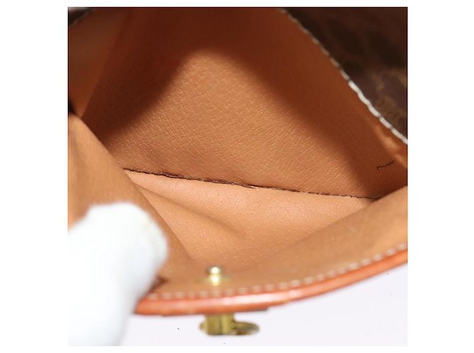 Céline Borsa a Spalla in Tela Macadam CELINE in Pelle PVC Marrone Oro Auth gh248 D'oro - vista 21