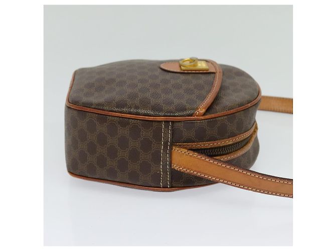 Céline Borsa a Spalla in Tela Macadam CELINE in Pelle PVC Marrone Oro Auth gh248 D'oro - vista 4