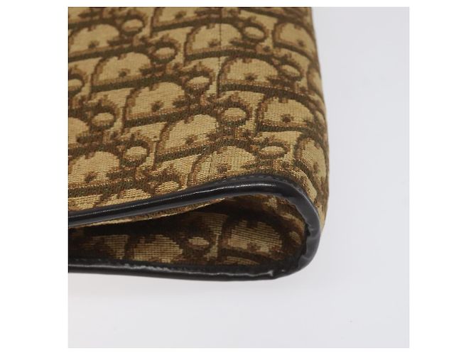 Borsa a Spalla in Tela Trotter Christian Dior Marrone Auth 131559 - vista 14
