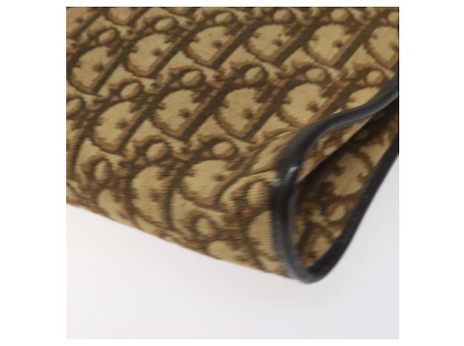 Borsa a Spalla in Tela Trotter Christian Dior Marrone Auth 131559 - vista 15