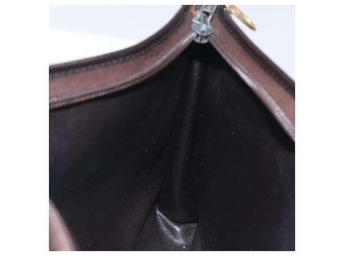 Borsa a Spalla in Tela Trotter Christian Dior Marrone Auth 131559 - vista 18