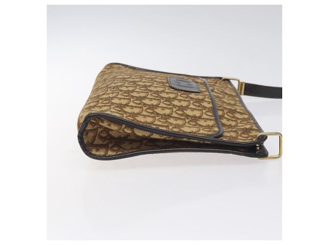 Borsa a Spalla in Tela Trotter Christian Dior Marrone Auth 131559 - vista 3