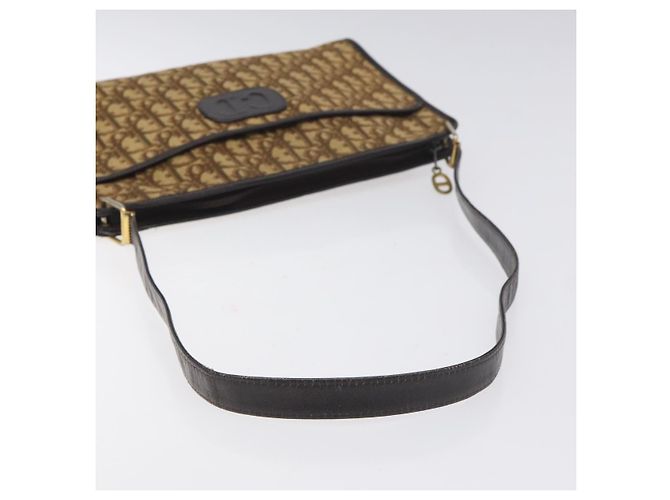 Borsa a Spalla in Tela Trotter Christian Dior Marrone Auth 131559 - vista 7